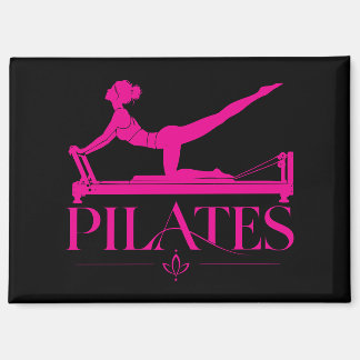 Aimant Pilates Reformer Noir et Rose Chaud