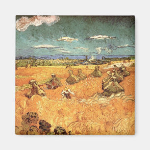Aimant Pile de blé avec faucheuse par Vincent van Gogh