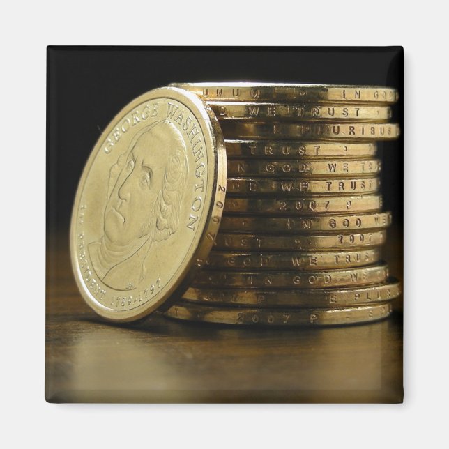 Aimant Pile de pièces de 1 $ George Washington Présidenti (Devant)