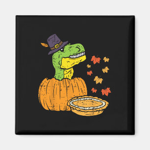 Aimant Pilgrim Trex Dinosaur Citrouille Pie Thanksgiving