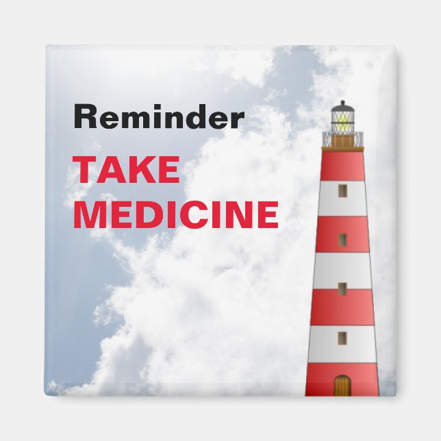 Aimant Pill Medicine Reminder Beach Lighthouse Kitchen (Devant)