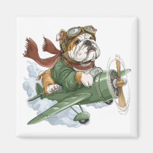 Aimant Pilote d'avion Bulldog Anglais