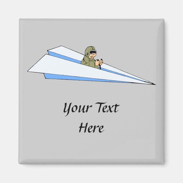 Aimant Pilote d'avion en papier amusant (Devant)