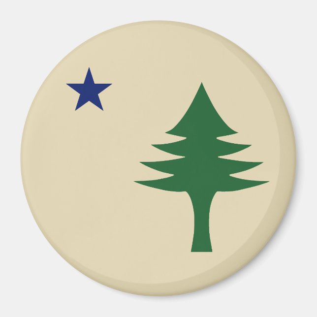 Aimant Pin et étoile 1901 drapeau de l'état du Maine (Devant)