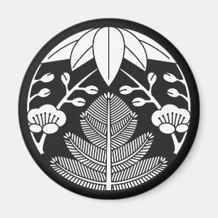 Aimant Pin, feuilles de bambou, prunier