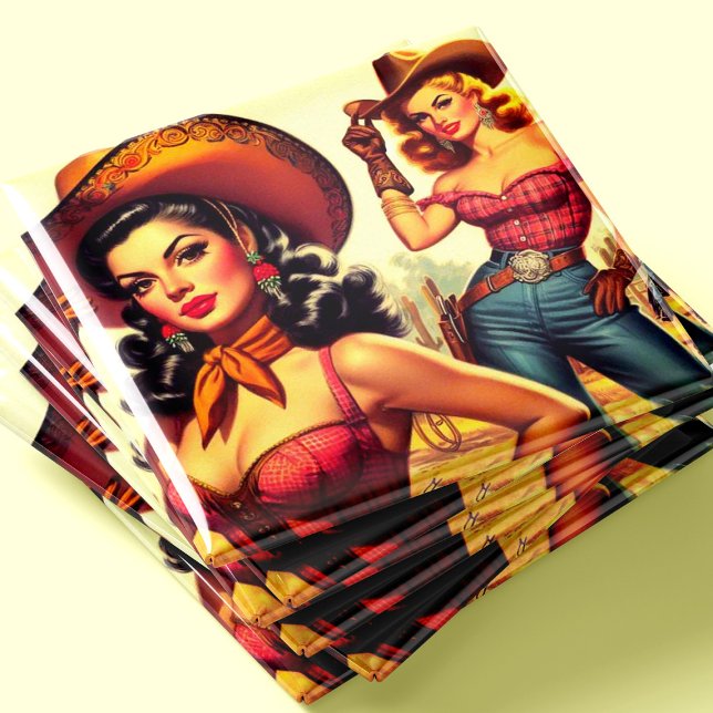 Aimant Pin-up Country Western (Créateur téléchargé)