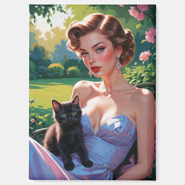 Aimant Pin-up dans le jardin de printemps avec mignon Kit (Recto)