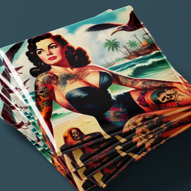 Aimant Pin-up de plage tatouée (Créateur téléchargé)