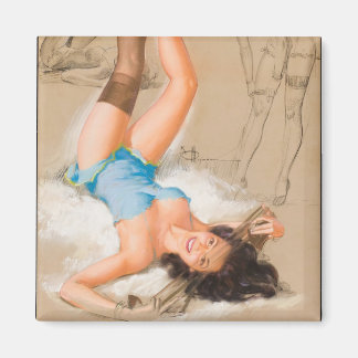 Aimant Pince up fille art vintage