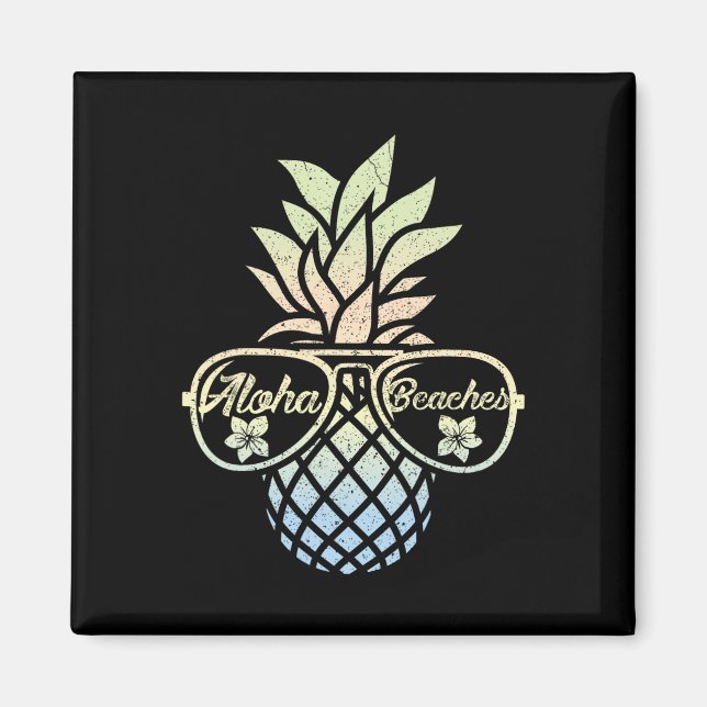 Aimant Pineapples Sungles Drôle Aloha Plages Hawaiian Haw (Devant)