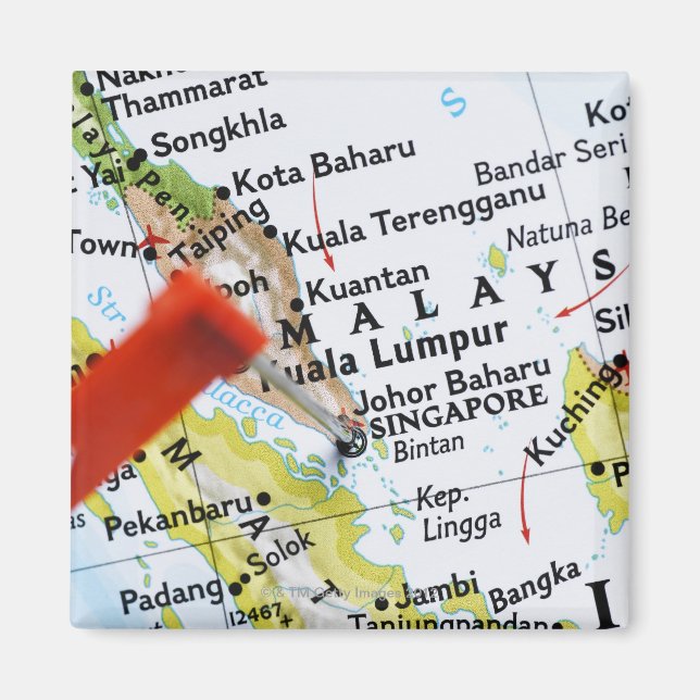 Aimant Pingle de carte placée à Singapour sur la carte, g (Devant)