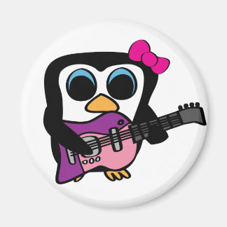 Aimant Pingouin avec guitare électrique
