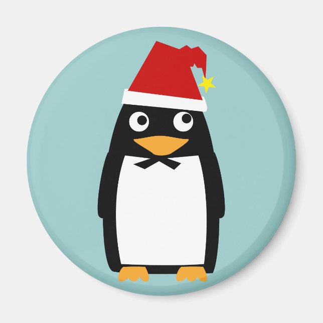Aimant Pingouin avec le chapeau de Santa (Devant)