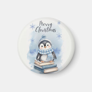 Aimant Pingouin de Noël aquarelle