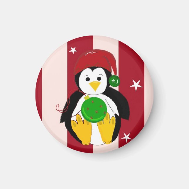Aimant Pingouin de Noël pour bébé mignon (Devant)