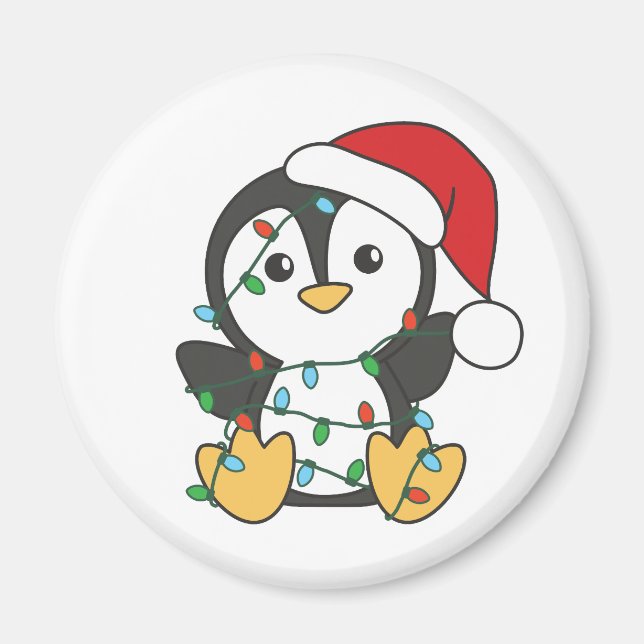 Aimant Pingouin Noël Animaux d'hiver Pingouines de vacanc (Devant)