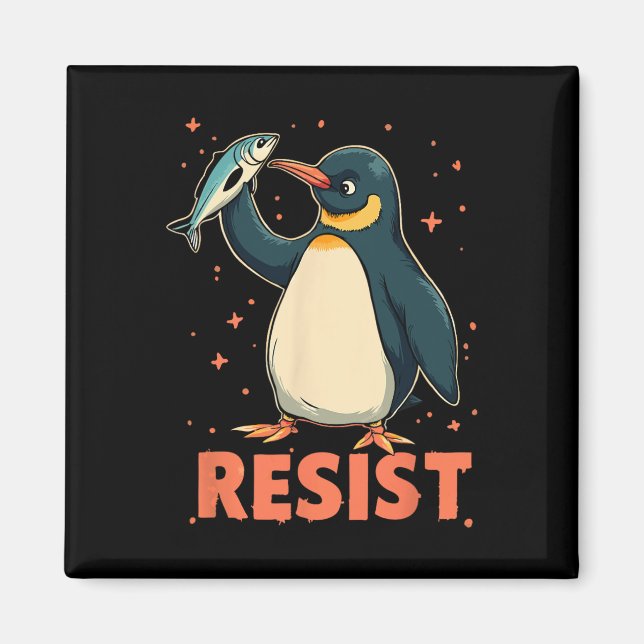 Aimant Pingouin palmes vers le haut résiste aux pingouins (Devant)