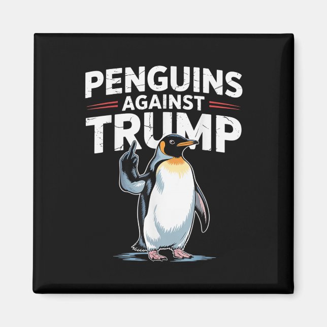 Aimant Pingouin palmes vers le haut résiste aux pingouins (Devant)