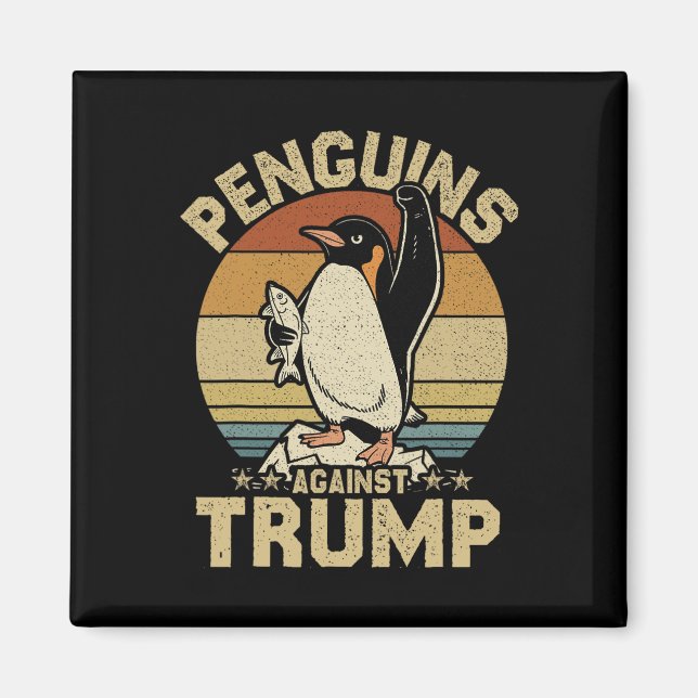 Aimant Pingouin palmes vers le haut résiste aux pingouins (Devant)