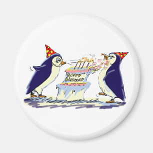 Aimant Pingouins d'anniversaire