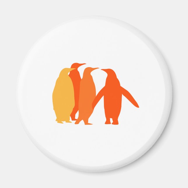 Aimant Pingouins orange (Devant)