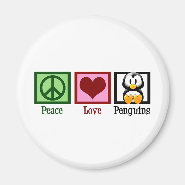 Aimant Pingouins Peace Love (Devant)
