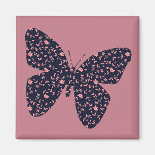 Aimant Pink and Violet Floral Butterfly