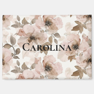 Aimant Pink Brown Cowgirl Southwestern Floral