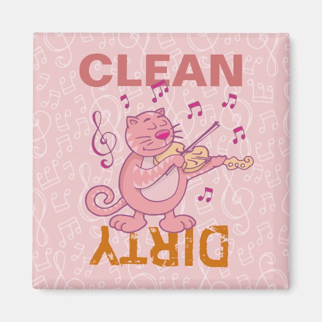 Aimant Pink Cat with Violin (Devant)