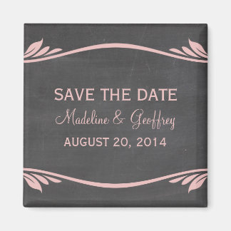 Aimant Pink Flourish Chalkboard Enregistrer l'aimant de d
