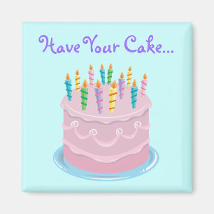 Aimant Pink Frosting boulangerie style Anniversaire Gâtea