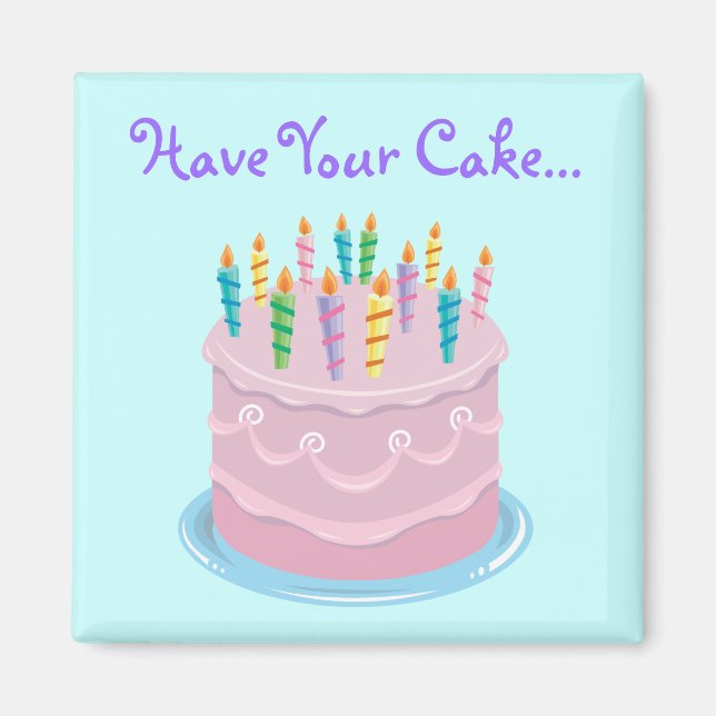 Aimant Pink Frosting boulangerie style Anniversaire Gâtea (Devant)