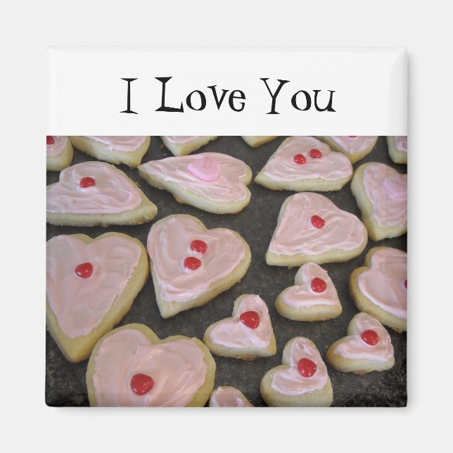Aimant Pink Heart Shaped Cookies (Devant)