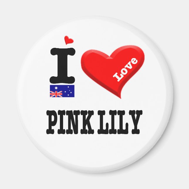 Aimant PINK LILY - J'aime (Devant)