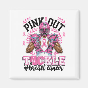 Aimant Pink Out Football Cancer du sein Tackle de sensibi