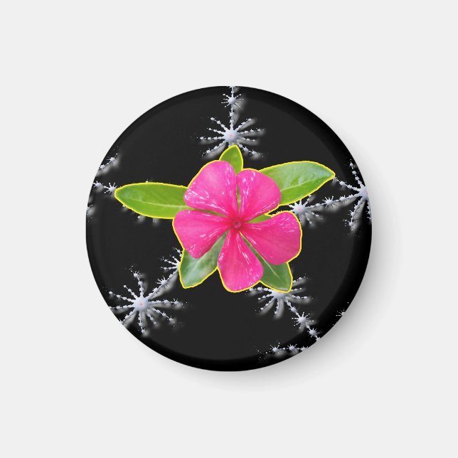 Aimant Pink Periwinkkel Fractal Splash (Devant)