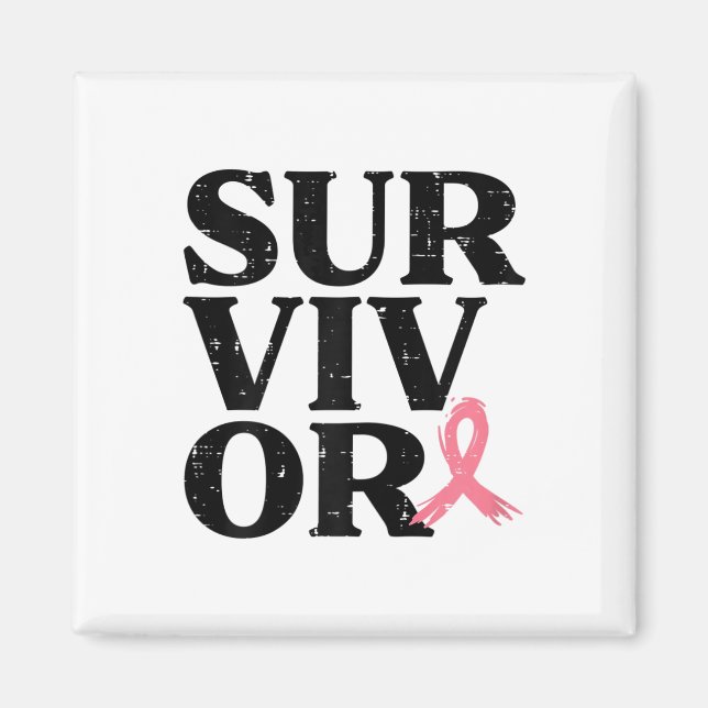 Aimant Pink Ribbon Guerrier du sein Sensibilisation au ca (Devant)