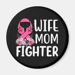 Aimant Pink Ribbon Maman Femme Fighter Guerrier Cancer du