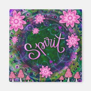 Aimant Pink Spirit Amusant Floral Moderne Inspirivité