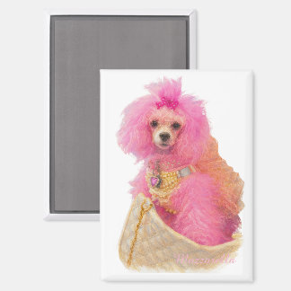 Aimant pink toy poodle magnet, pink poodle, refrigerator
