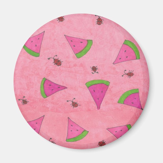 Aimant Pink Watermelon et Lady Bugs (Devant)