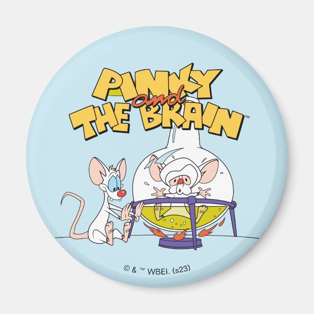 Aimant Pinky et le cerveau | Laboratoire (Devant)