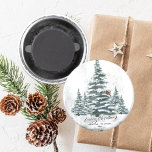 Aimant Pins d'hiver vert rustique Arbres Red Cardinal Bir<br><div class="desc">Pins d'hiver vert rustique Arbres Red Cardinal Bird Aquarelle de Noël Aimant de Noël. Célébrez les vacances avec cette simple et moderne non photo design festive, naturel couleur de style cartes! Un jour enneigé dans une montagne avec de grands pins d'aquarelle peints en vert doux et un oiseau rouge d'hiver...</div>