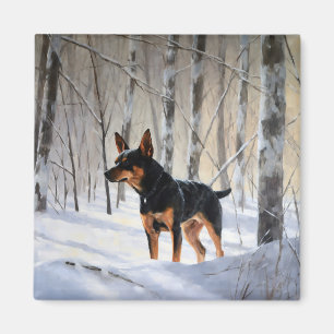 Aimant Pinscher Nain Laissez Neiger Noël