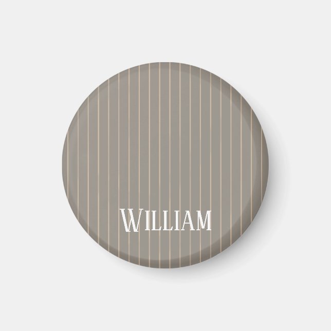 Aimant Pinstripes beiges personnalisées (Devant)