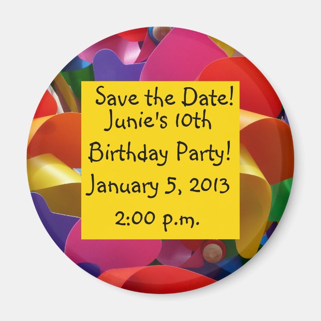 Aimant Pinwheel coloré (Devant)