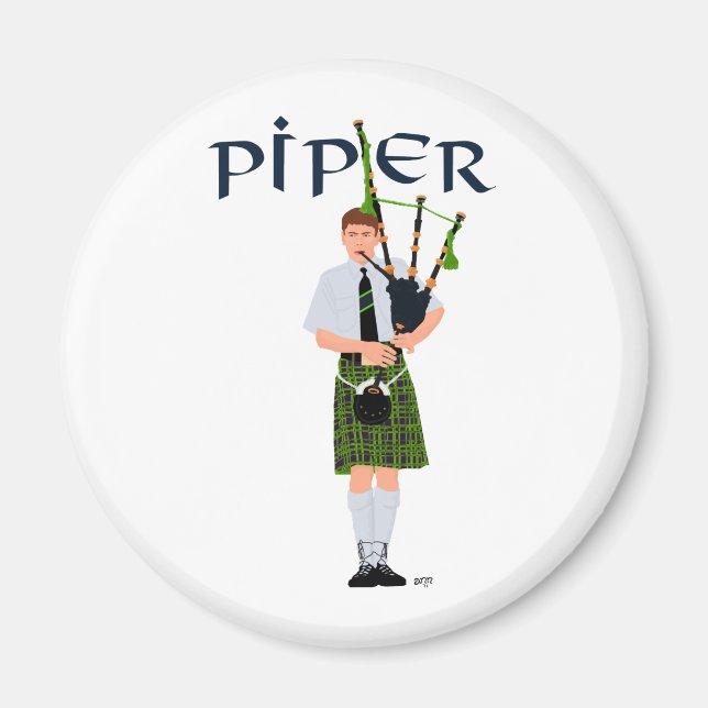 Aimant PIPER carreau vert (Devant)