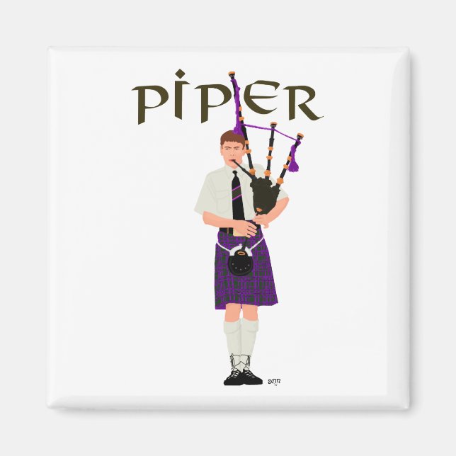 Aimant PIPER carreau violet (Devant)