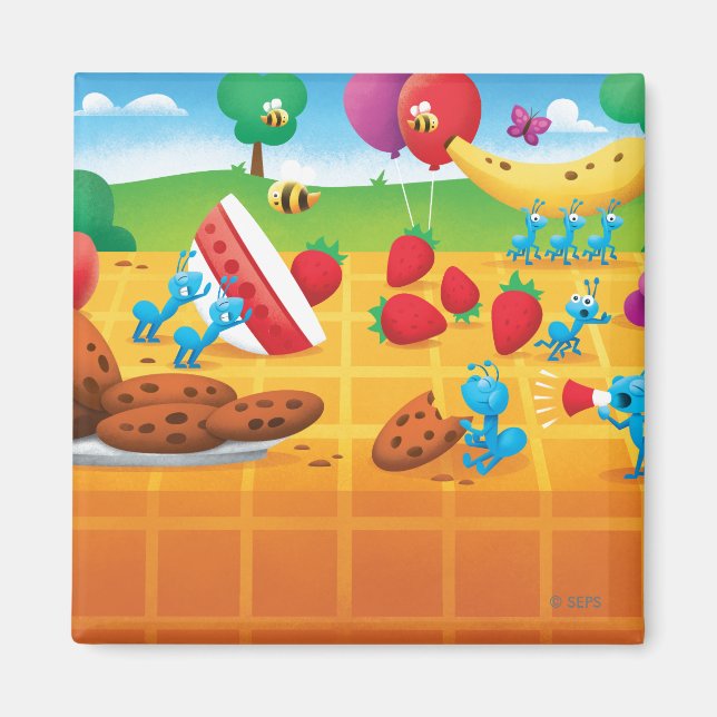 Aimant Pique-nique d'été (Devant)