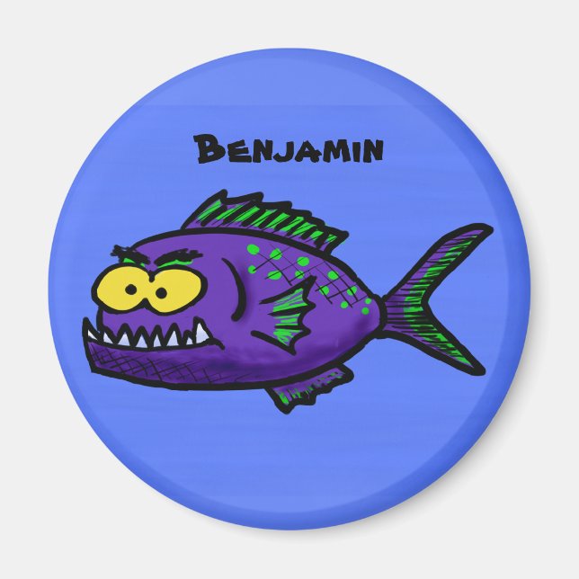 Aimant Piranha fish cartoon (Devant)